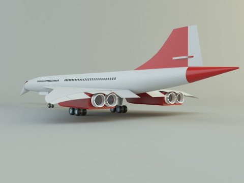 Concorde passenger plane model Modelo 3D