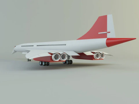 Concorde passenger plane model 3D Model