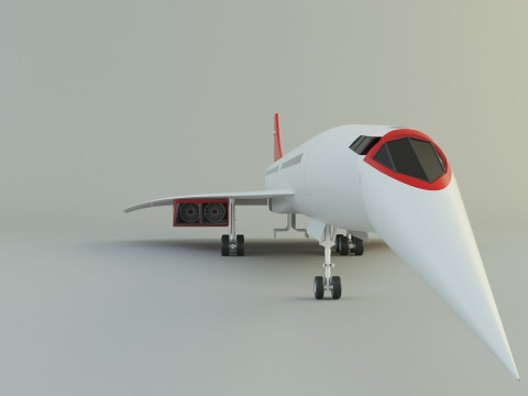Concorde passenger plane model Modelo 3D