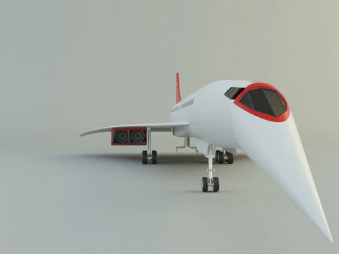 Concorde passenger plane model 3D Model