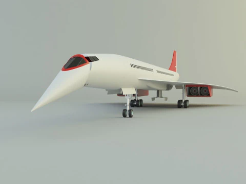 Concorde passenger plane model 3D Model
