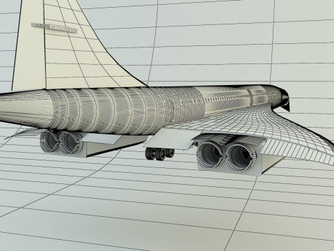Concorde passenger plane model Modelo 3D