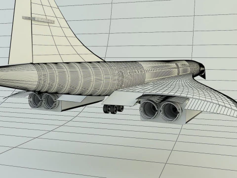 Concorde passenger plane model 3D Model
