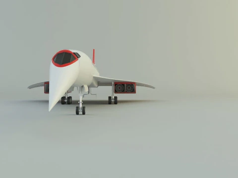 Concorde passenger plane model 3D Model