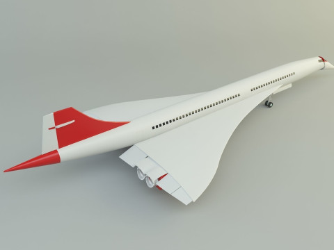 Concorde passenger plane model Modelo 3D