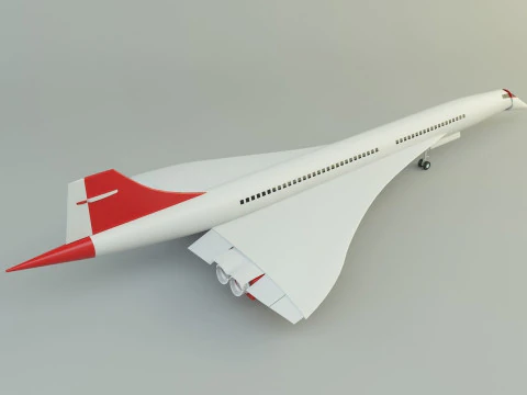Concorde passenger plane model 3D Model