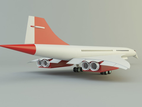 Concorde passenger plane model Modelo 3D