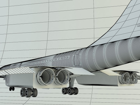 Concorde passenger plane model Modelo 3D