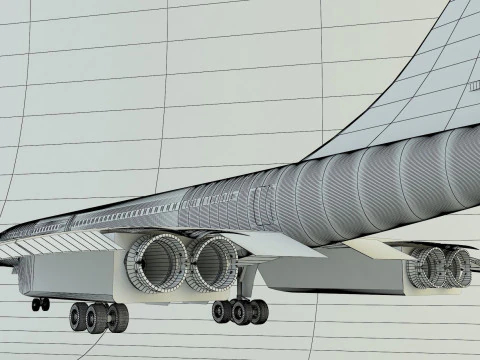 Concorde passenger plane model 3D Model