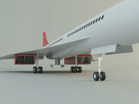 Concorde passenger plane model 3D Model