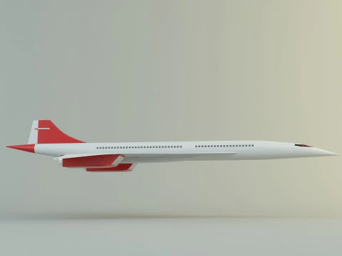 Concorde passenger plane model 3D Model