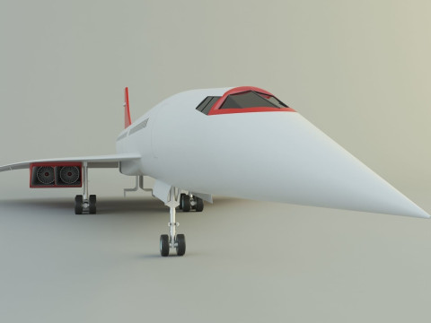 Concorde passenger plane model Modelo 3D