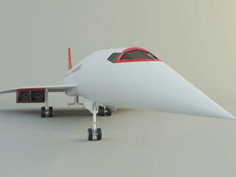 Concorde passenger plane model 3D Model