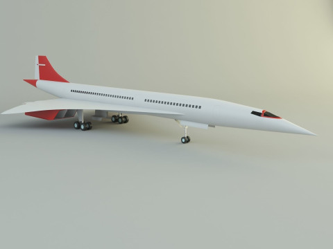 Concorde passenger plane model Modelo 3D