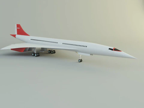 Concorde passenger plane model 3D Model