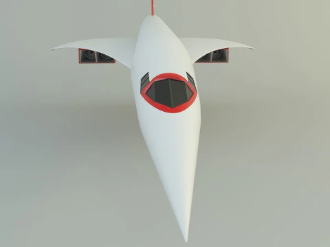 Concorde passenger plane model 3D Model