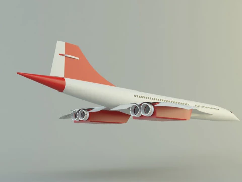 Concorde passenger plane model 3D Model