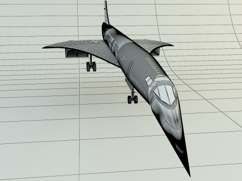 Concorde passenger plane model Modelo 3D