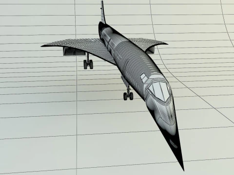 Concorde passenger plane model 3D Model