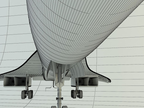 Concorde passenger plane model Modelo 3D