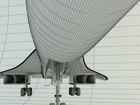 Concorde passenger plane model 3D Model