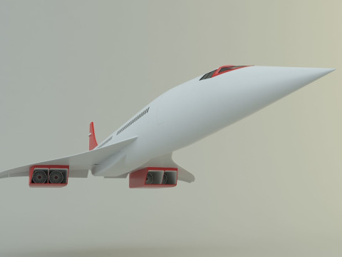 Concorde passenger plane model Modelo 3D
