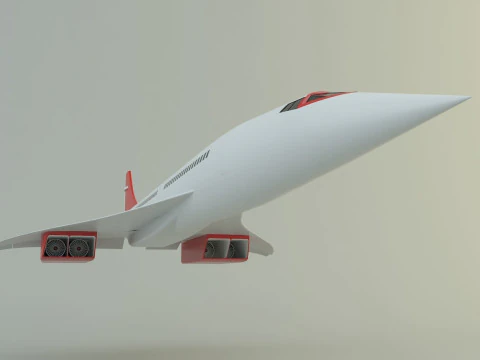Concorde passenger plane model 3D Model