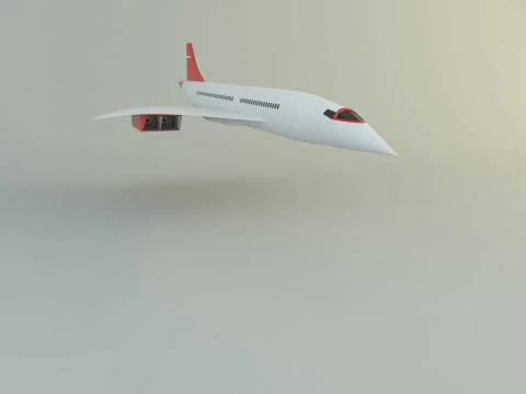 Concorde passenger plane model 3D Model