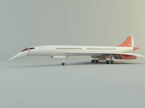 Concorde passenger plane model 3D Model