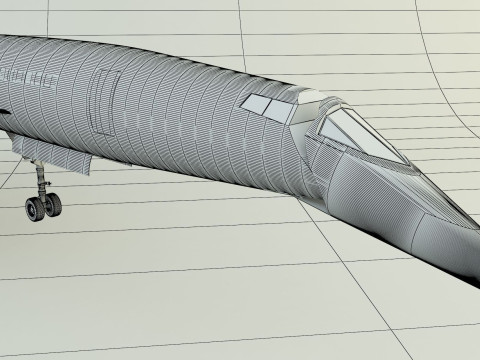 Concorde passenger plane model Modelo 3D