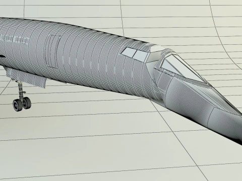 Concorde passenger plane model 3D Model