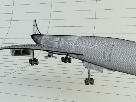 Concorde passenger plane model Modelo 3D