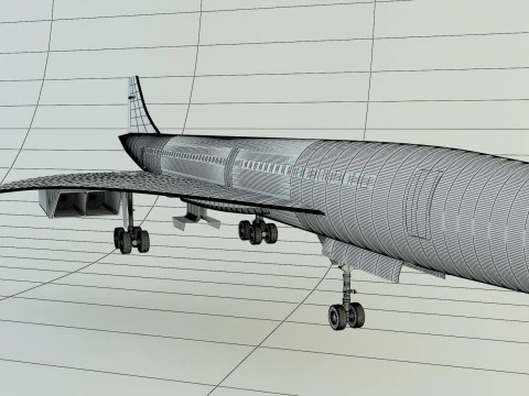 Concorde passenger plane model 3D Model