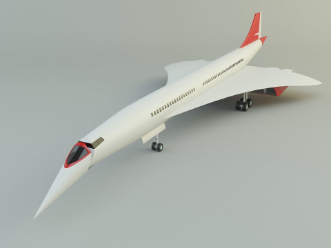 Concorde passenger plane model Modelo 3D