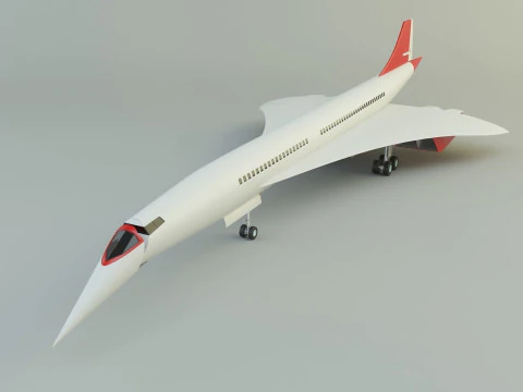 Concorde passenger plane model 3D Model
