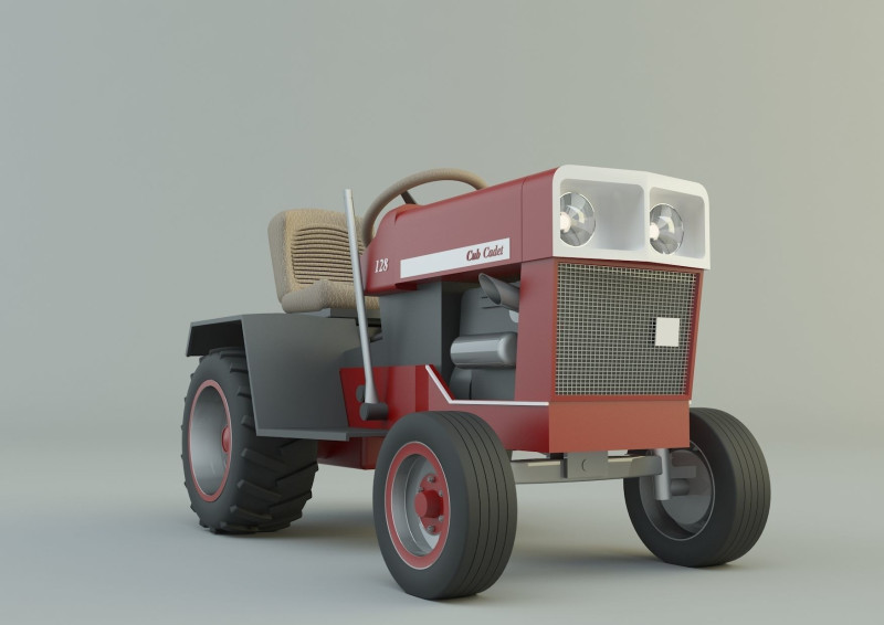 Cub Cadet 128 tractor 3D Model .c4d .max .obj .3ds .fbx .stl .blend