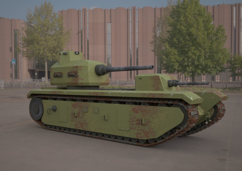 FCM F1 TANK Modèle 3D .c4d .max .obj .3ds .fbx .stl .blend
