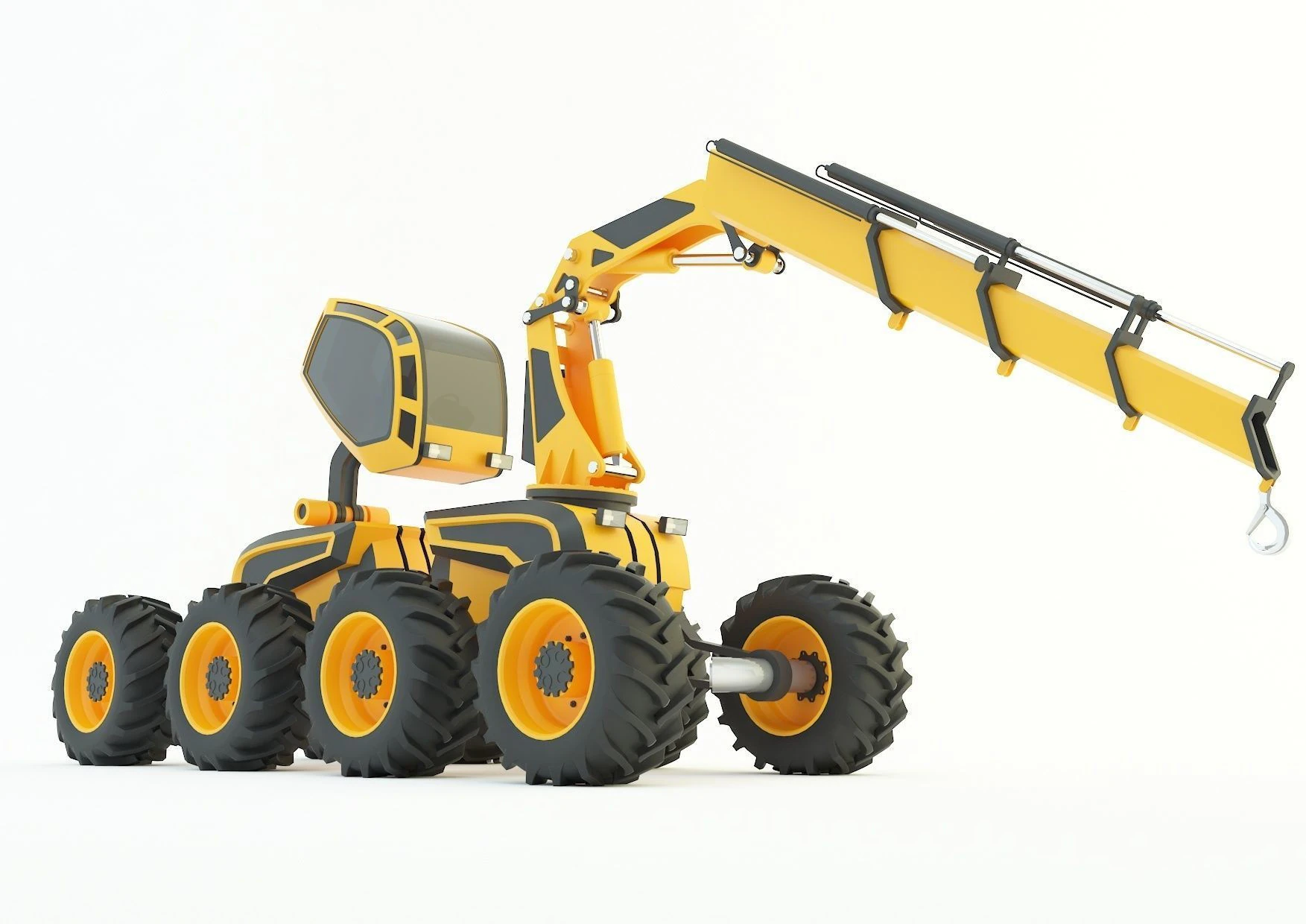 Feller Buncher forest all-terrain vehicle 3D Model .c4d .max .obj .3ds .fbx .stl .blend 