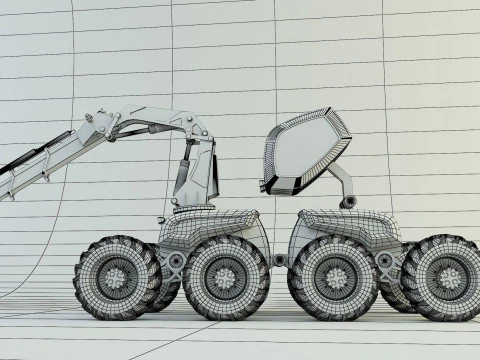 Feller Buncher forest all-terrain vehicle 3D Model