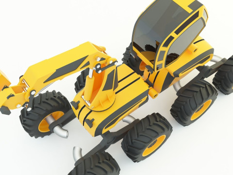Feller Buncher forest all-terrain vehicle 3D मॉडल