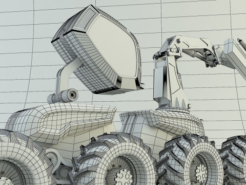 Feller Buncher forest all-terrain vehicle 3D मॉडल
