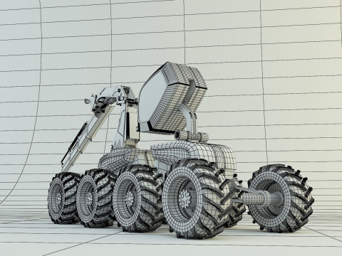 Feller Buncher forest all-terrain vehicle 3D मॉडल