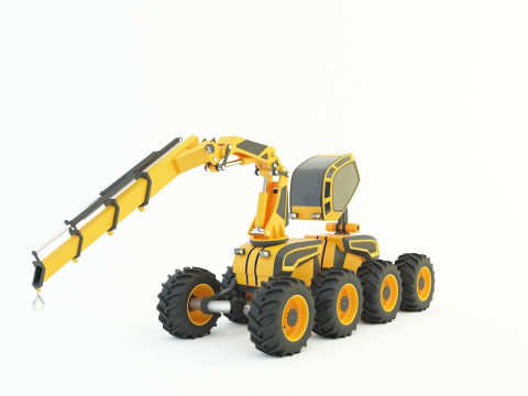 Feller Buncher forest all-terrain vehicle 3D मॉडल