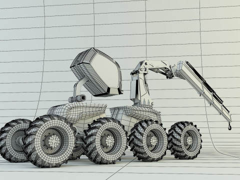 Feller Buncher forest all-terrain vehicle 3D मॉडल