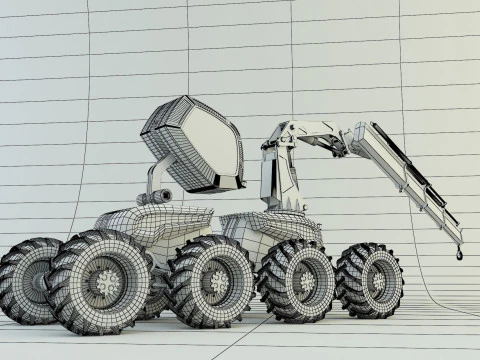 Feller Buncher forest all-terrain vehicle 3D Model