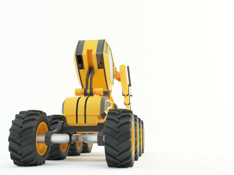 Feller Buncher forest all-terrain vehicle 3D Model