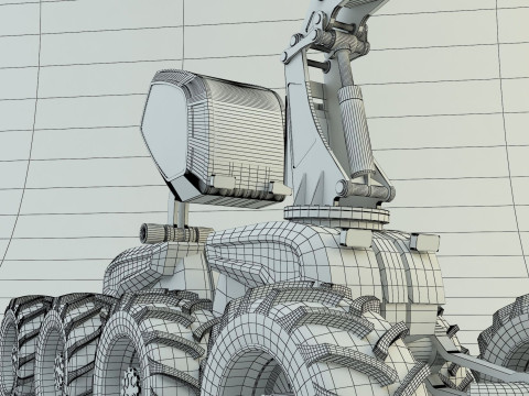 Feller Buncher forest all-terrain vehicle 3D मॉडल