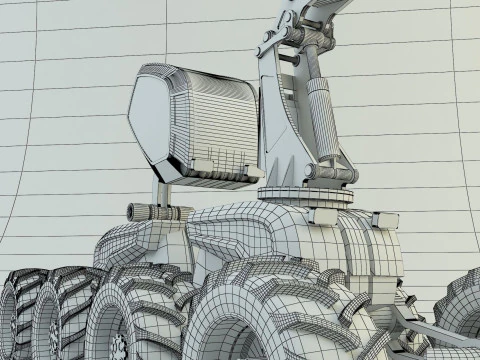 Feller Buncher forest all-terrain vehicle 3D Model