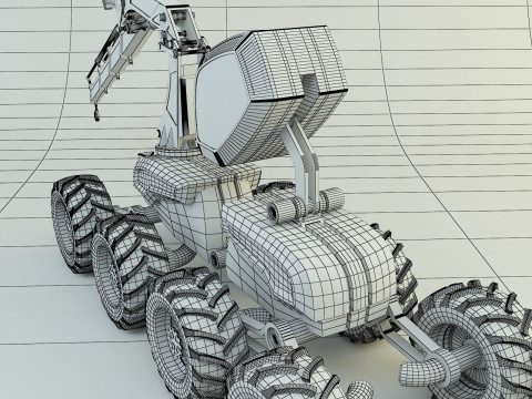 Feller Buncher forest all-terrain vehicle 3D मॉडल