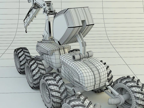 Feller Buncher forest all-terrain vehicle 3D Model